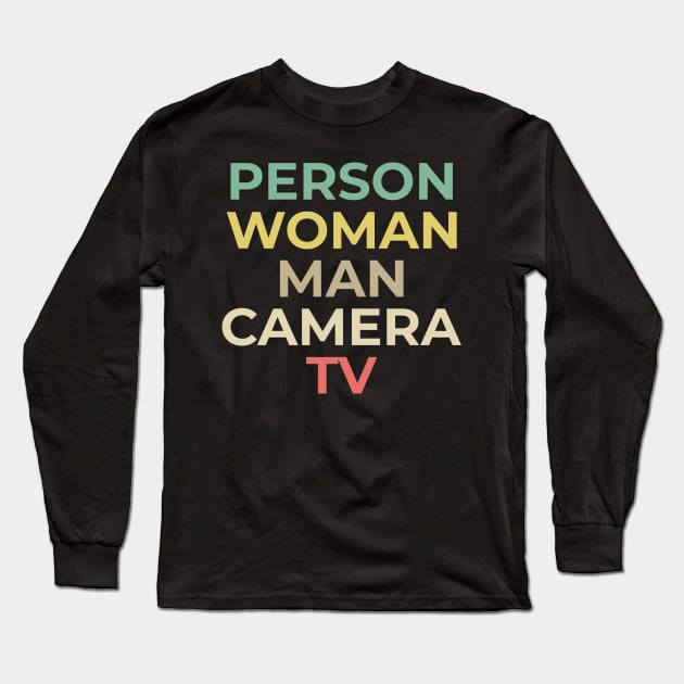 person woman man camera tv Long Sleeve T-Shirt by Elhisodesigns